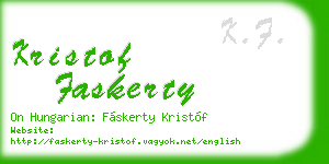 kristof faskerty business card