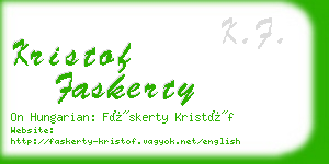 kristof faskerty business card